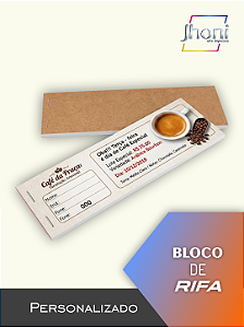Bloco de Rifa 19x7cm Personalizado
