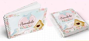 Kit Caderneta + Livro de bebê - Jardim / Personalizado