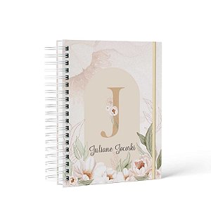 Caderno de Anotações ALFABETO FLORAL / Personalizado