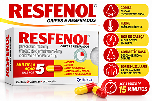 Resfenol 5 capsulas - Gripe e Resfriado