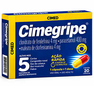 Cimegripe 20 capsulas - Gripe e Resfriado