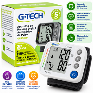 Medidor de Pressão Arterial Digital Automático de Pulso G-Tech