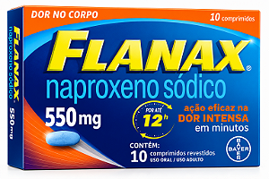 Flanax 550mg Naproxeno Sódico com 10 Comprimidos