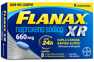 Flanax XR 660mg Naproxeno Sódico com 8 Comprimidos