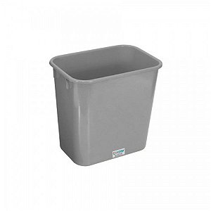 LIXEIRA RETANGULAR BELOSCH SEM TAMPA 13L CINZA B2R-13I