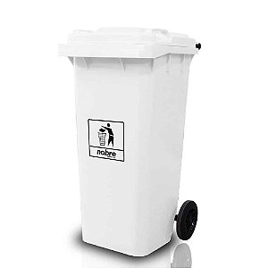COLETORA PLASTICA 120L. C/RODAS (MOD. EUROPEU) BRANCA - NOBRE REF.: