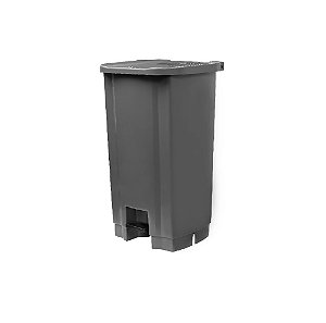 LIXEIRA CINZA C PEDAL PRETO COLETA SELETIVA 50L TONK REF.: 2203071008