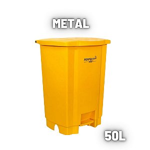 LIXEIRA AMARELO 50L PEDAL PERFECT - REF.:972966