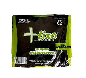 SACO P/LIXO 50LT (60x65x0,04) PRETO +LIXO PCT C/10UND
