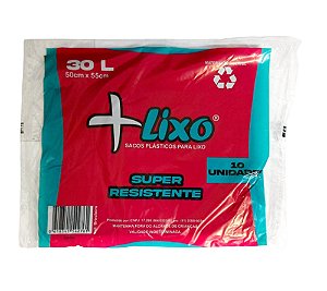 SACO P/LIXO 30LT (50x55x0,035) PRETO +LIXO PCT C/10UND