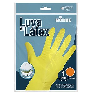LUVA DE BORRACHA/LATEX SL 01 "G" AMARELA CA 41780 - NOBRE REF.:38829