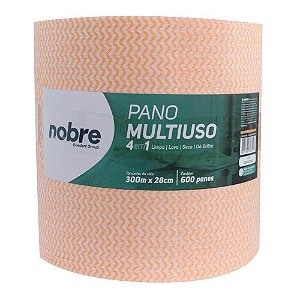 PANO MULTIUSO SLIM (ROLO C/28CM X 300M PICOTADO APROX. 50CM) LARANJA - NOBRE REF.:33252