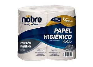 PAPEL HIGIENICPAO ROLAO C/8X9CM.X300M. (FARDO/BRANCO CELULOSE VIRGEM)AB - NOBRE REF.:59876 | 55133