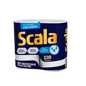 PAPEL TOALHA SCALA NEUTRO C/2 UNI (21X20CM) 120 FOLHAS
