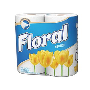 PAPEL HIGIENICO FOLHA SIMPLES FLORAL NEUTRO 4X30M