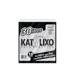 SACO P/LIXO 30LT (53x54x0,03) PRETO KATA LIXO PCT C/10UND