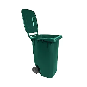 COLETORA PLASTICA 120L C/RODAS VERDE USA PLAST - REF.:001457