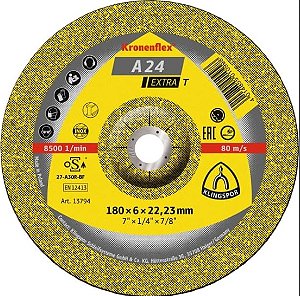 DISCO DE DESBASTE 180X6,0X22,23MM A 24 EXTRA KLINGSPOR