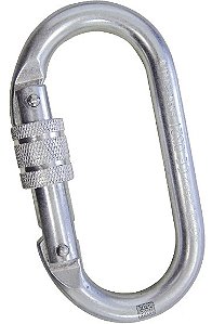 MOSQUETÃO ULTRA SAFE AÇO TRIPLA TRAVA OVAL USR004007 25KN
