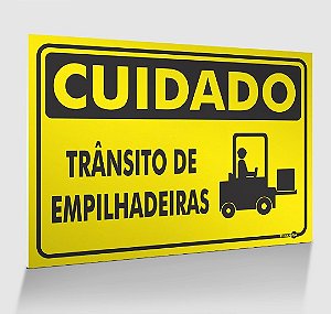 PLACA 1,50MM 30X20CM PR3003 CUIDADO TRANSITO DE EMPILHADEIRA