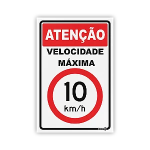 PLACA 1,50MM 20X30CM PS255  VELOCIDADE MAXIMA 10KM/H 1,50MM