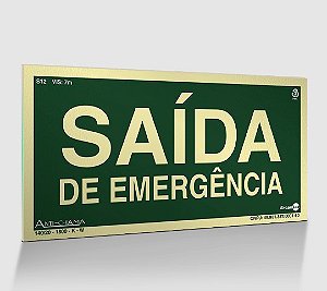 PLACA PVC RIG 1,00MM 24X12CM PAF910 S12 SAIDA EMERGENCIA