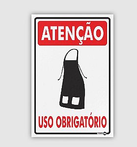 PLACA 0,80MM 20X30CM PS653 ATENCAO AVENTAL USO OBRIGATORIO