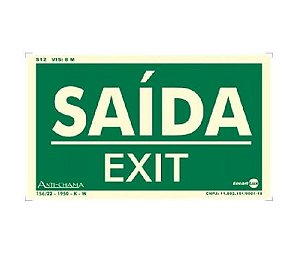 PLACA PVC RIG 1,00MM 25X15CM PAF701 S12 SAIDA/EXIT