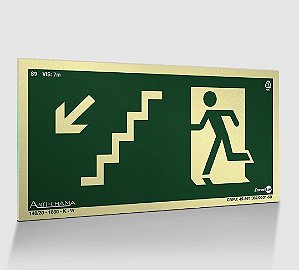 PLACA 1,00MM 25X15CM PAF312 S9 ROTA FUGA ESCADA DES ESQUERDA