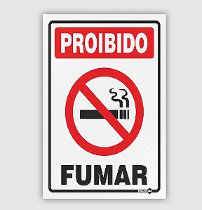 PLACA PS 0,80MM 20X30CM PS07 PROIBIDO FUMAR