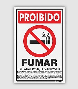 PLACA PS 0,80MM 20X30CM PS90 PROIBIDO FUMAR (DECRETO LEI FED.2014)