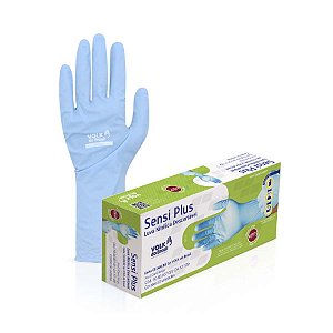 LUVA SENSIVOLK PLUS NITRILICO AZUL S/AMIDO 50UNI CA17129/47448