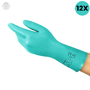 Kit 12 Pares de Luva Ansell Nitrílica 37-300 Para Alimentos CA 44299