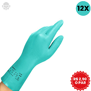 Kit 12 Pares de Luva Ansell Nitrílica 37-300 Para Alimentos CA 44299