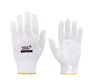 LUVA VOLK TRICOTADA BRANCA COTTON 4 FIOS MALHA S/PIGMENTO TAM U CA30520