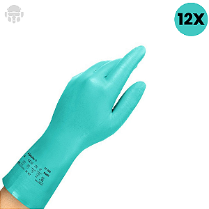 12 Pares de Luva Ansell 37-200 P/ Limpeza e Higienização Alimentícia Sem Forro CA 34223 (Pacote)