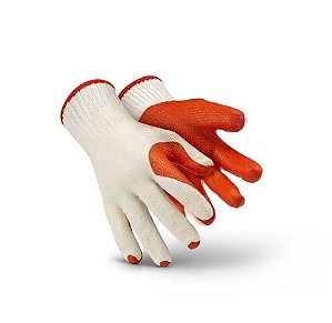 LUVA SS 1012 MAX RUBBER ALGODAO BR/VER TAM UNICO CA34370