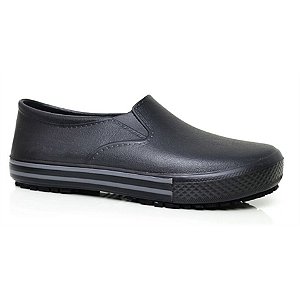 SAPATO SOFT WORK PRETO LISTRAS CINZA REF. BB80 N33 CA:37212