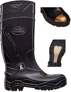 BOTA DE PVC CALFOR MODELO EVOLUTION PRETA COM BIQUEIRA E PALMILHA CA:35400