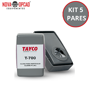 KIT C/5 PARES FILTRO PARTICULAS TAYCO T-700 P3 BLINDADO