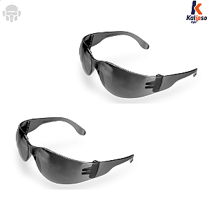Kit Óculos de Proteção Leopardo Kalipso Antirrisco Cinza CA 11268