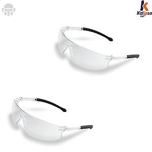 Kit Óculos Segurança Incolor Kalipso Pallas Antiembaçante CA 15684