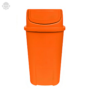 Lixeira Basculante 60L Laranja Polietileno 72x38x38cm Lar Plásticos Resistente