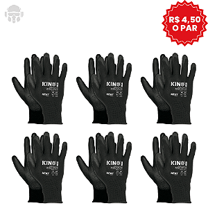 Kit 6 Pares de Luva PU Next Safety Kino Tato  - Precisão, Conforto e Proteção Antiestática CA 51313