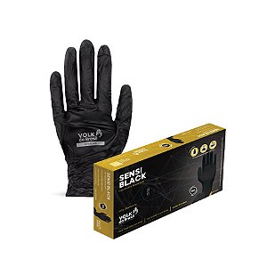 Luva Nitrílica Descartável Volk CA 38260 Caixa com 50 Unidades Sem Pó para Procedimentos Limpeza e Indústria Alimentícia