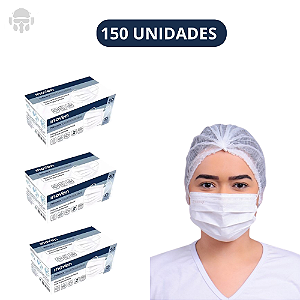Kit Máscara Descartável Tripla Branca com Elástico Inoven - Proteção - Saúde - Estética - Hospital - Clinicas