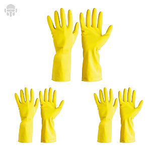 Kit 3 pares de Luvas Multiuso Plastcor LTX 600 CA 34143