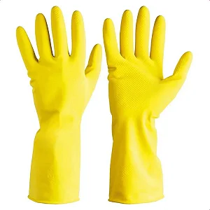 Luva Plastcor Látex Amarela Flocada LTX 700 CA 34141