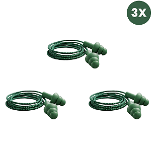 Kit 3 Protetores Auditivos Plug Maximu's Verde 16dB CA 17664