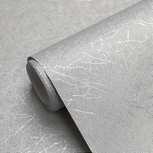 Papel De Parede Adesivo Texturizado Prata - 5M